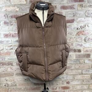 Entro Brown Puffer Vest Medium NWT